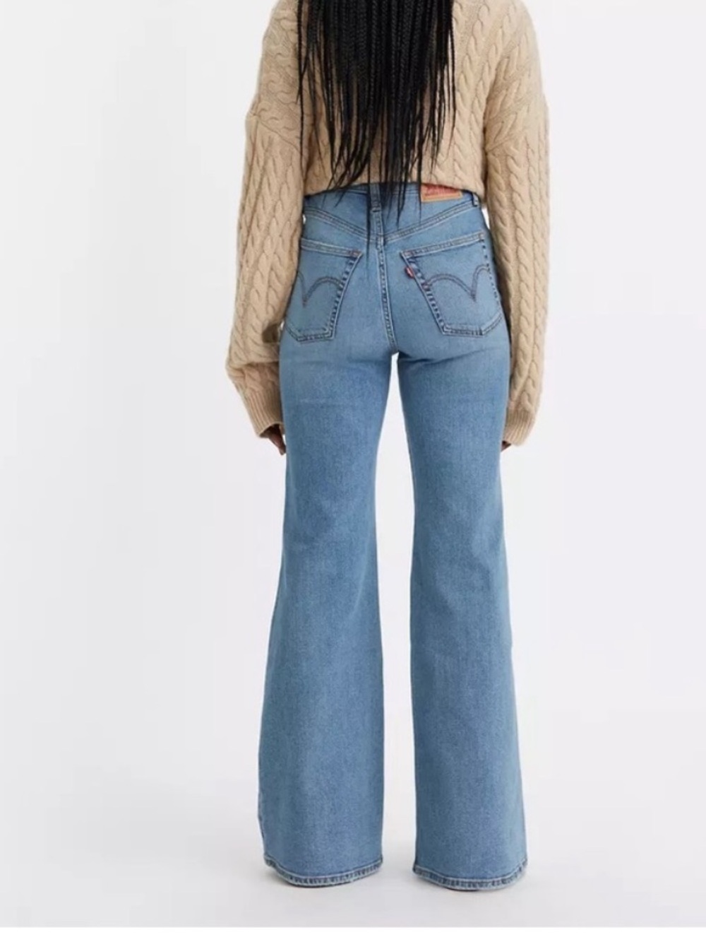 Levi’s Ribcage Bell raw hem jeans 29 high rise waist denim - Picture 2 of 7